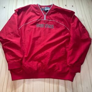 VTG Nike Ohio State University Buckeye Pullover Mens L Windbreaker Center Swoosh